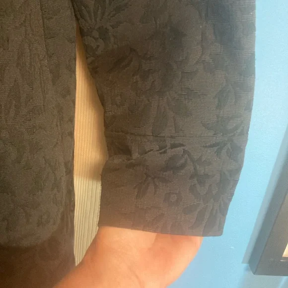 Apt. 9 Black jacquard damask Swing Coat Baby Doll Medium - Picture 7 of 14